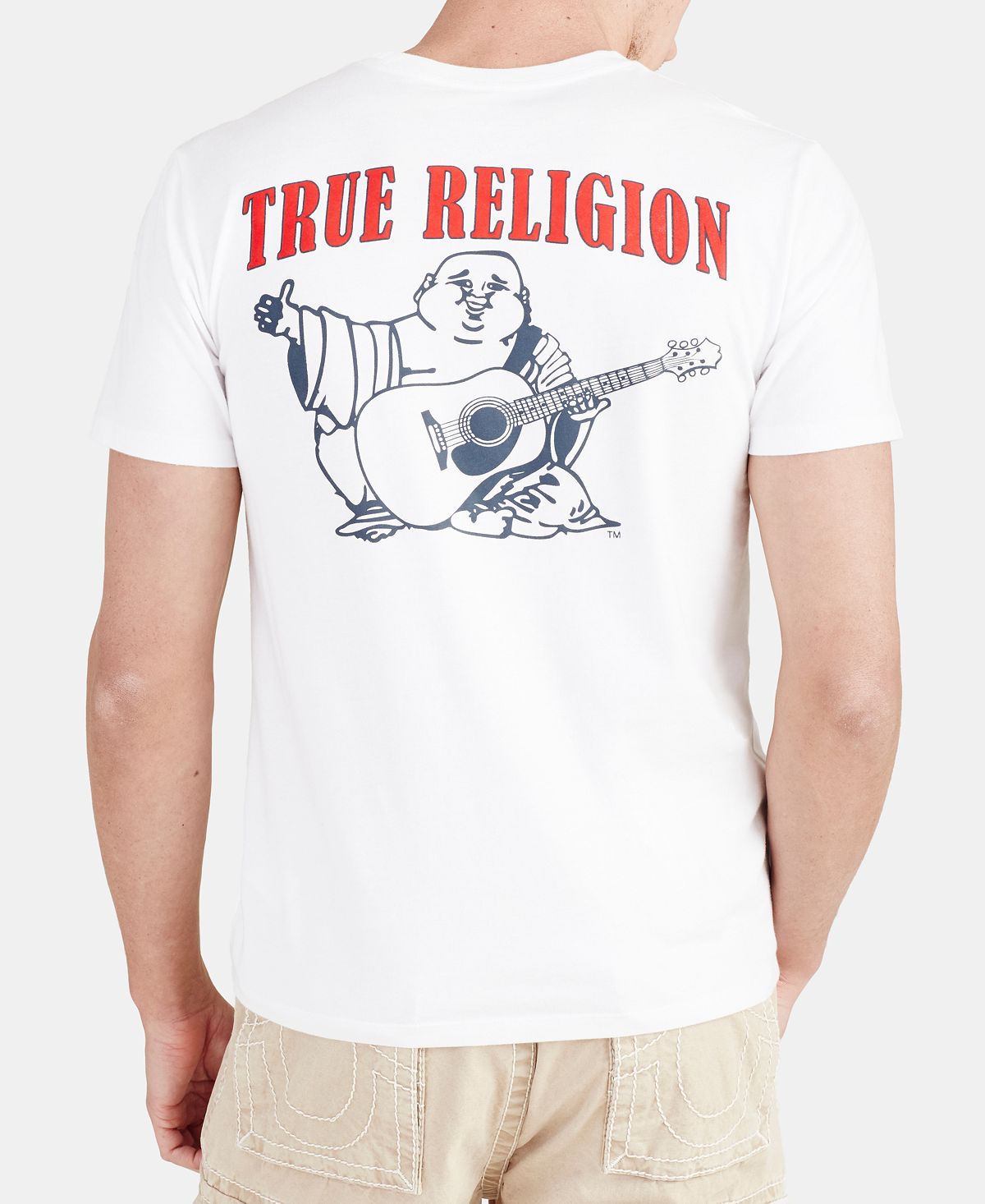 цена Мужская футболка с круглым вырезом и короткими рукавами с логотипом будды True Religion, белый