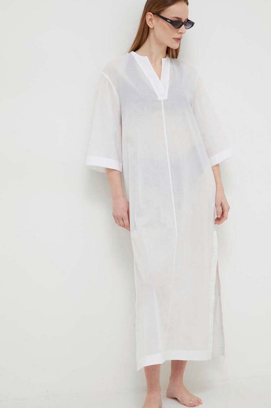 цена Хлопковое пляжное платье Calvin Klein, белый