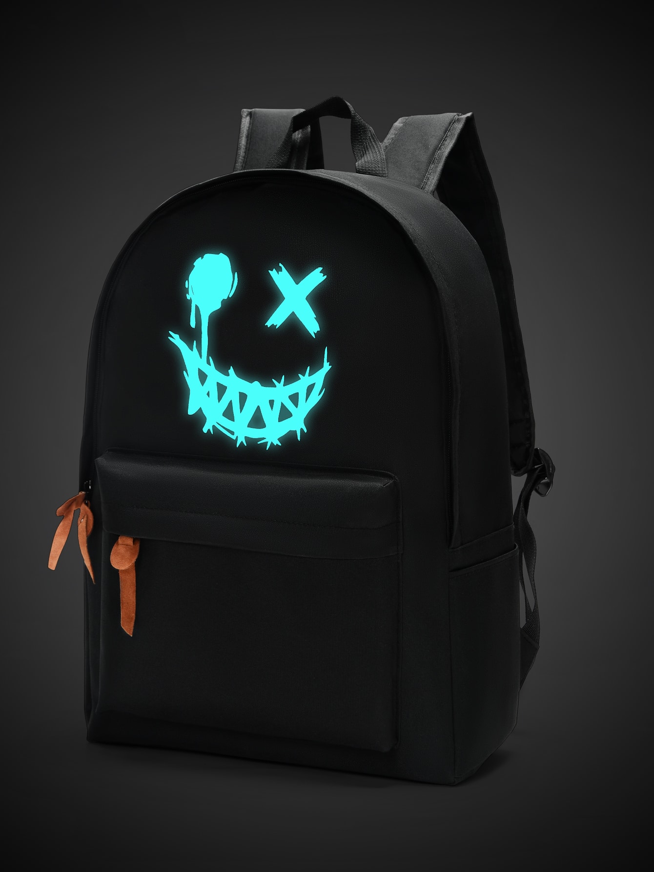 Простой рюкзак с флуоресцентным светящимся принтом, черный простой и легкий рюкзак с флуоресцентным ночником сумка на плечо черный