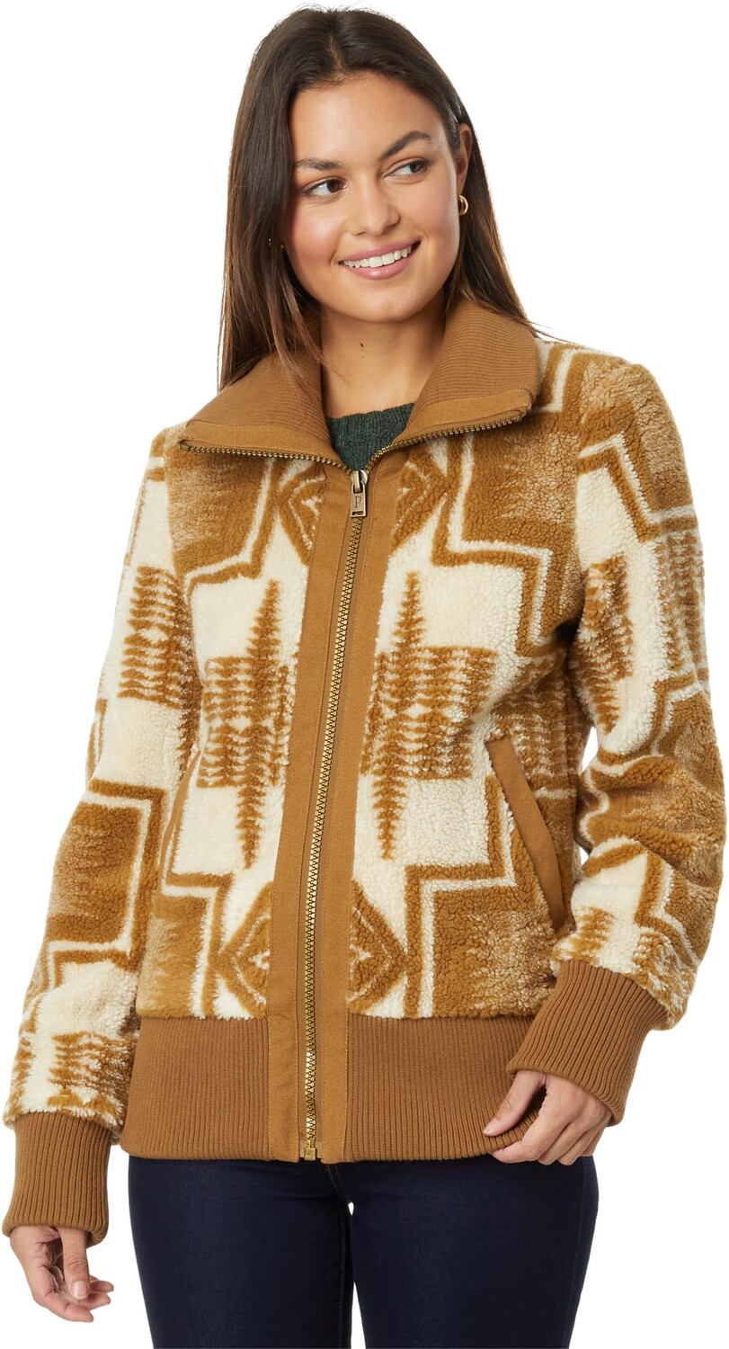 

Куртка Foxglove Range Fleece Bomber Pendleton, цвет Harding Ivory/Saddle