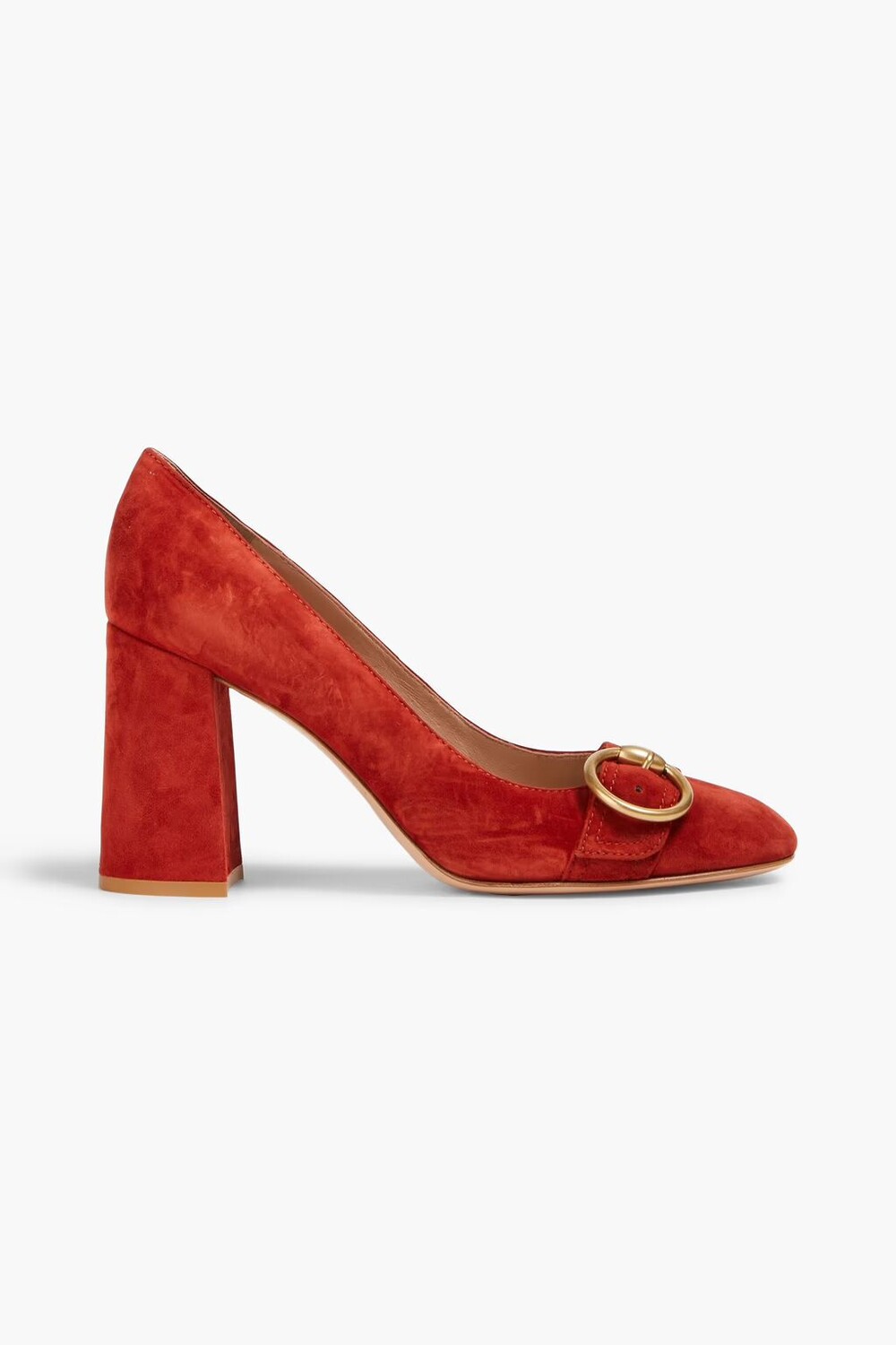 

Замшевые туфли с пряжками Gianvito Rossi, кирпич