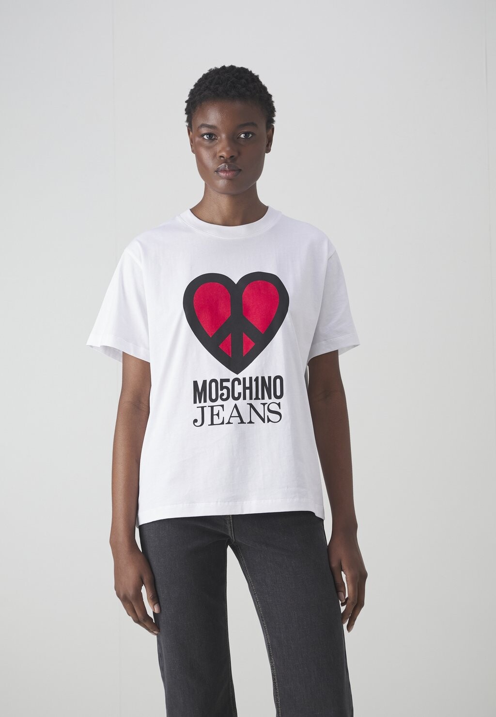 Футболка с принтом MOSCHINO JEANS, белый