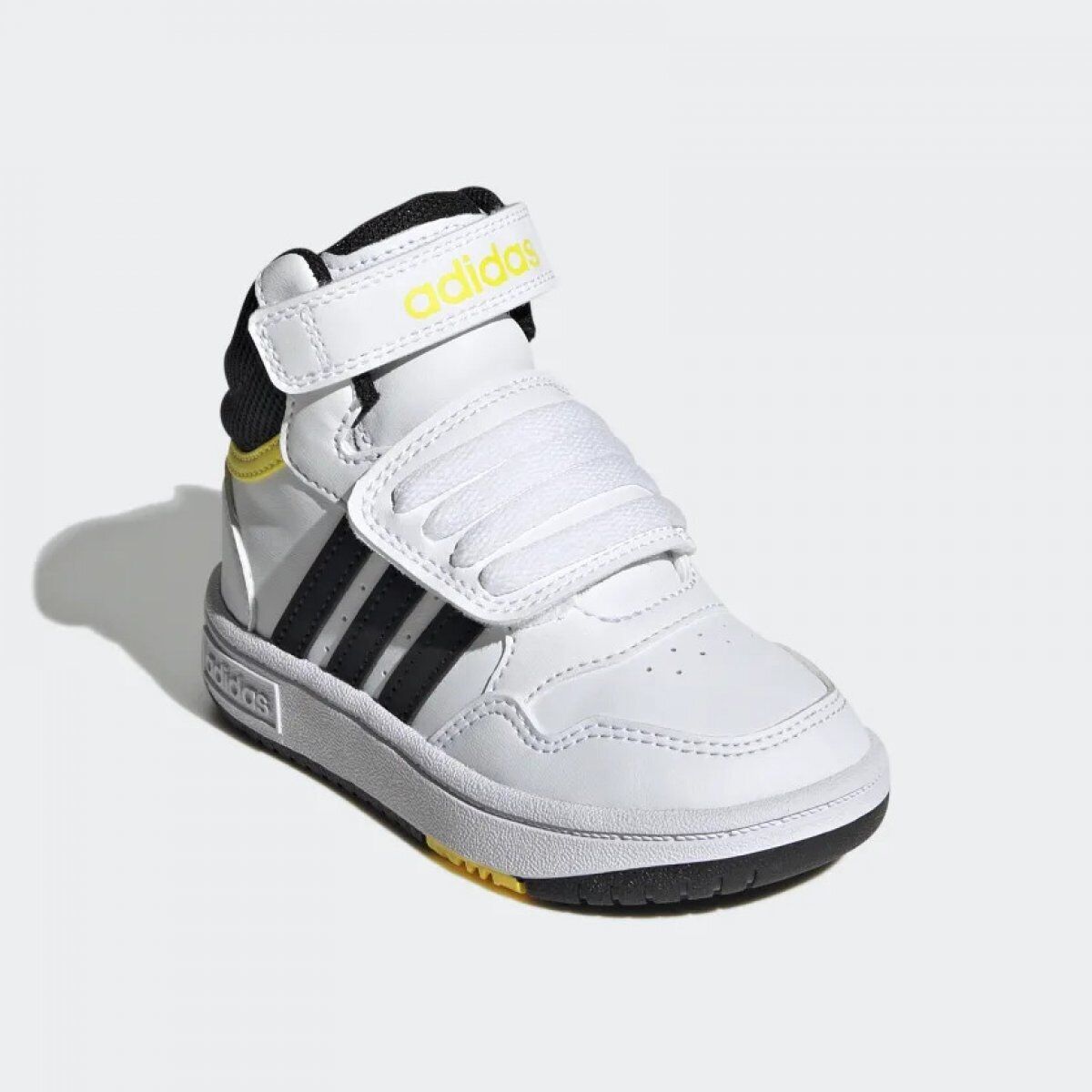 Кроссовки Adidas Hoops Mid 3.0 AC, белый/черный/желтый