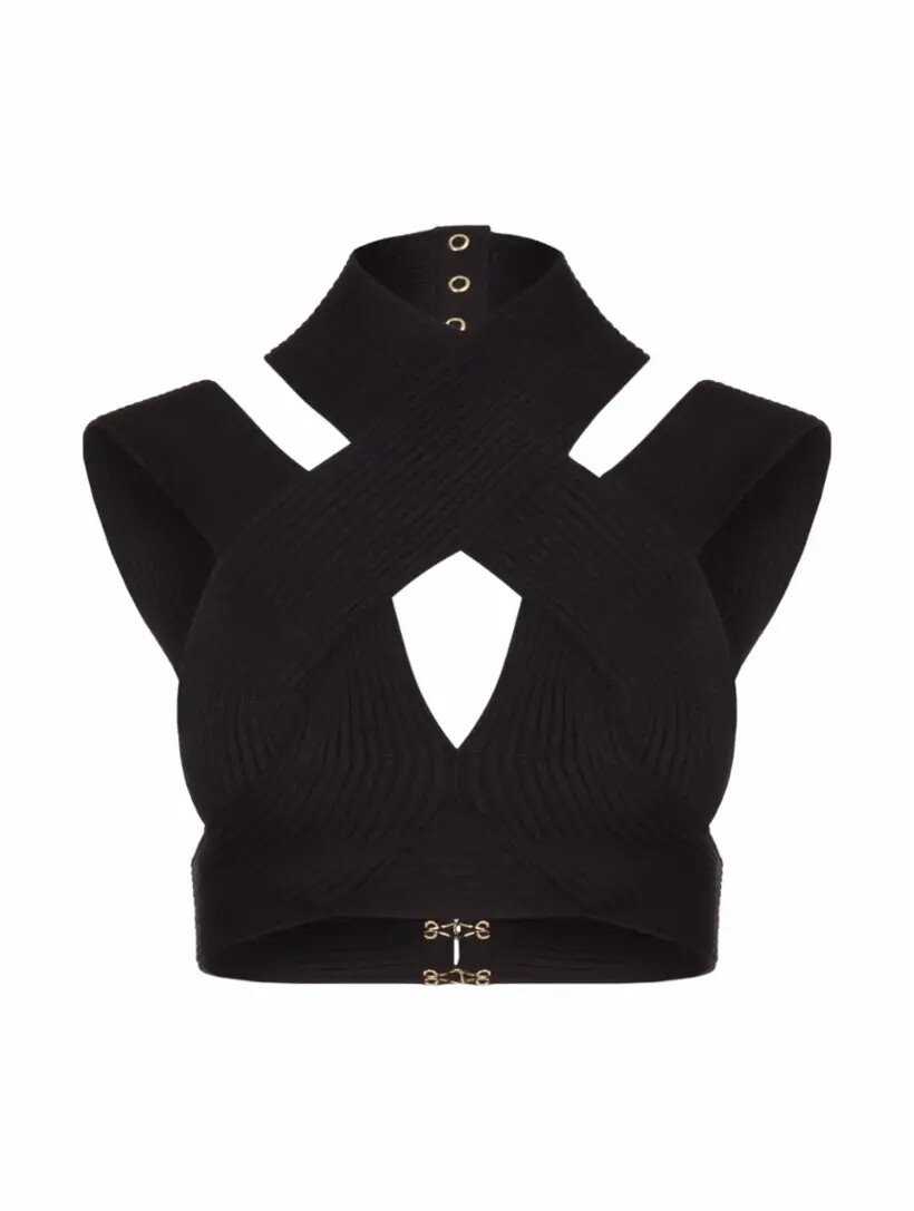

Укороченный вязаный топ Balmain
