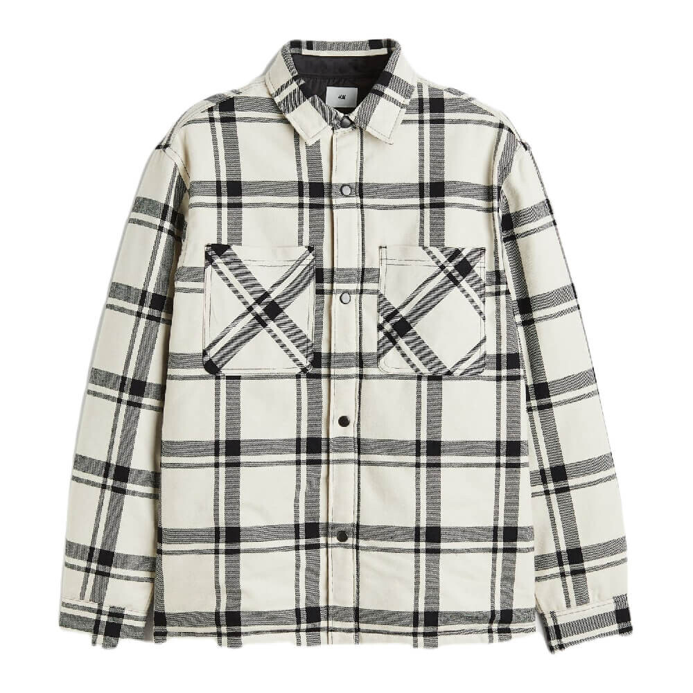 

Куртка-рубашка H&M Padded, кремовый/черный