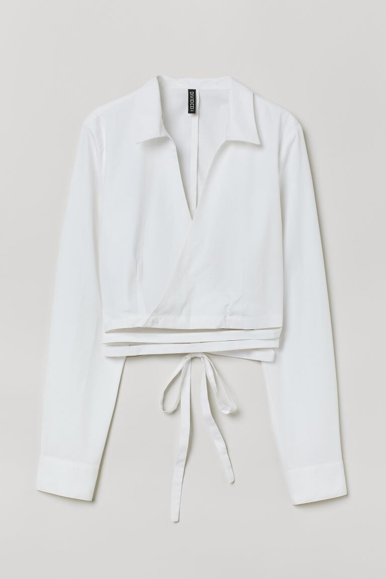 

Блузка с завязками H&M, белый