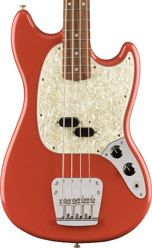 

Бас-гитара Fender Vintera '60s Mustang - накладка на гриф Pau Ferro, красный цвет Fiesta Mustang Bass