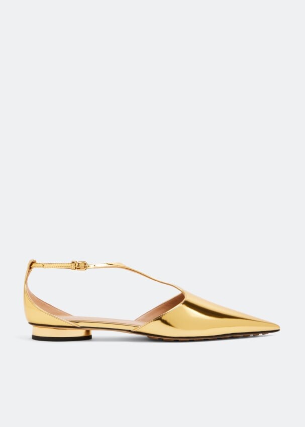 

Балетки BOTTEGA VENETA Rocket T-bar ballerinas, золотой