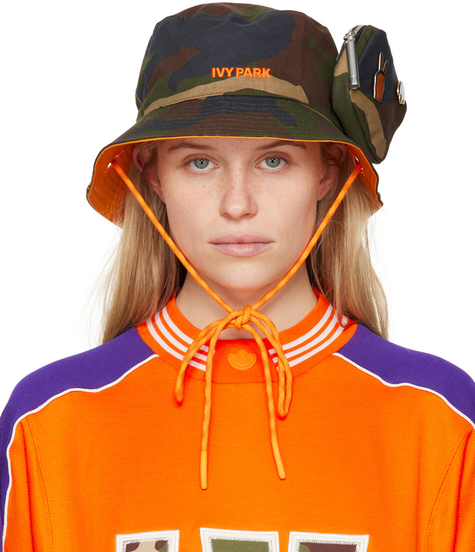 

Двусторонняя панама цвета хаки с вышивкой adidas x IVY PARK