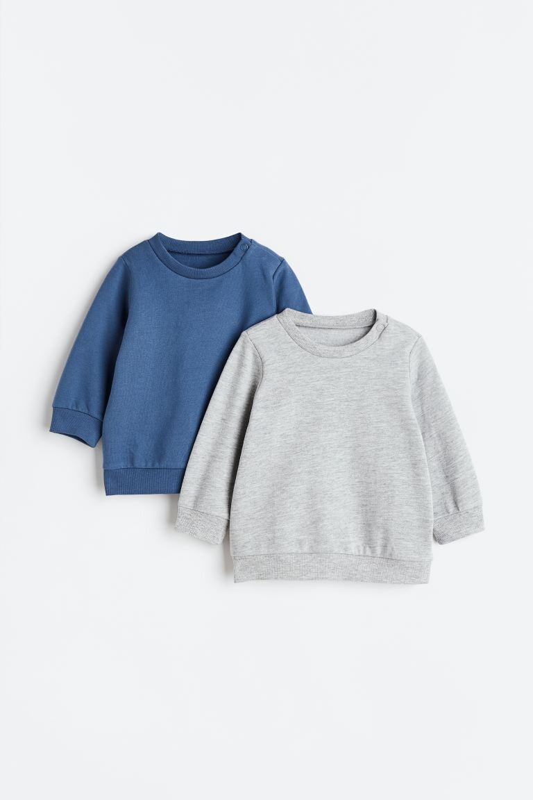 

Толстовка из двух пар хлопка H&M, синий/светло-серый меланж