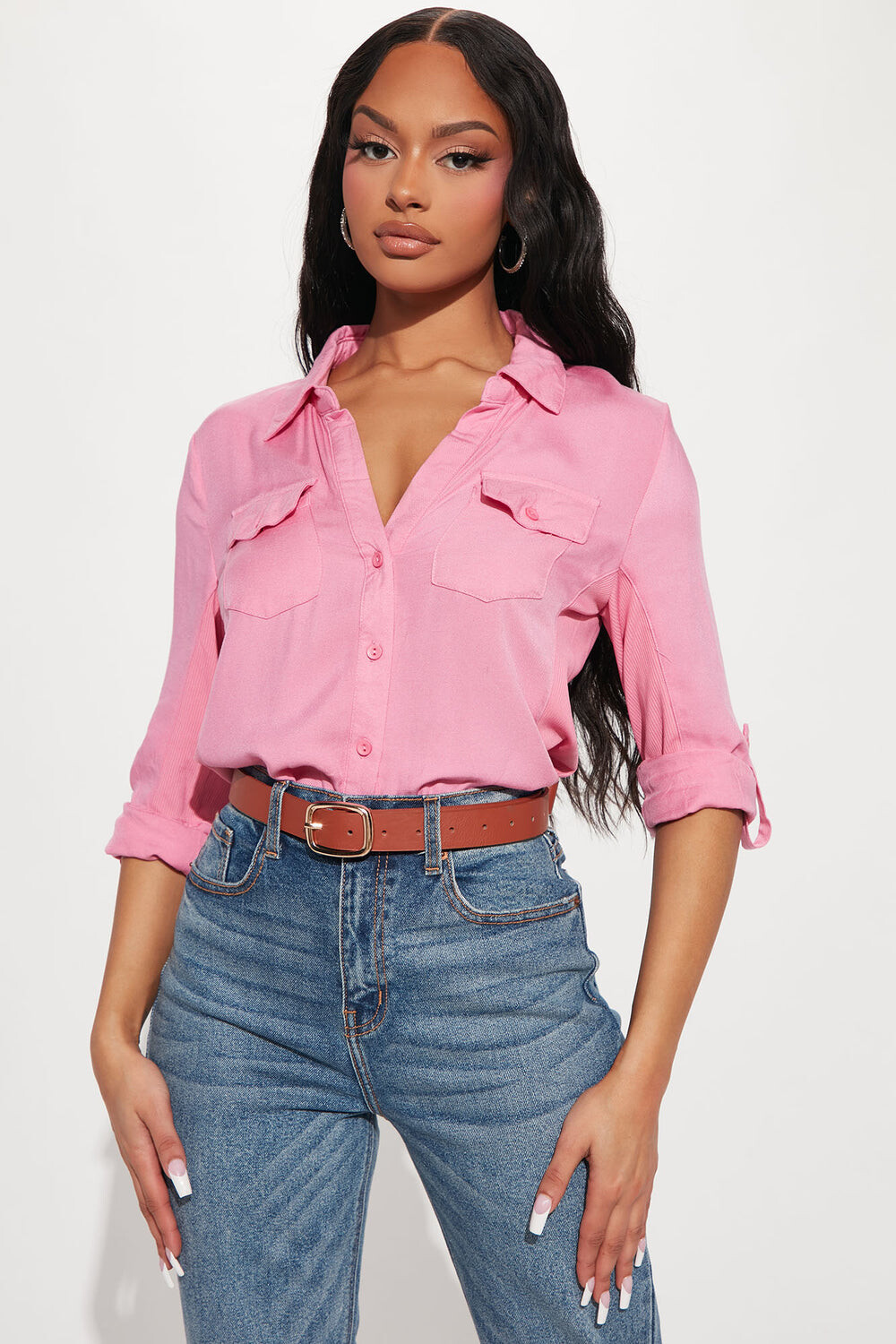 

Рубашка Fashion Nova WTP304M, розовый