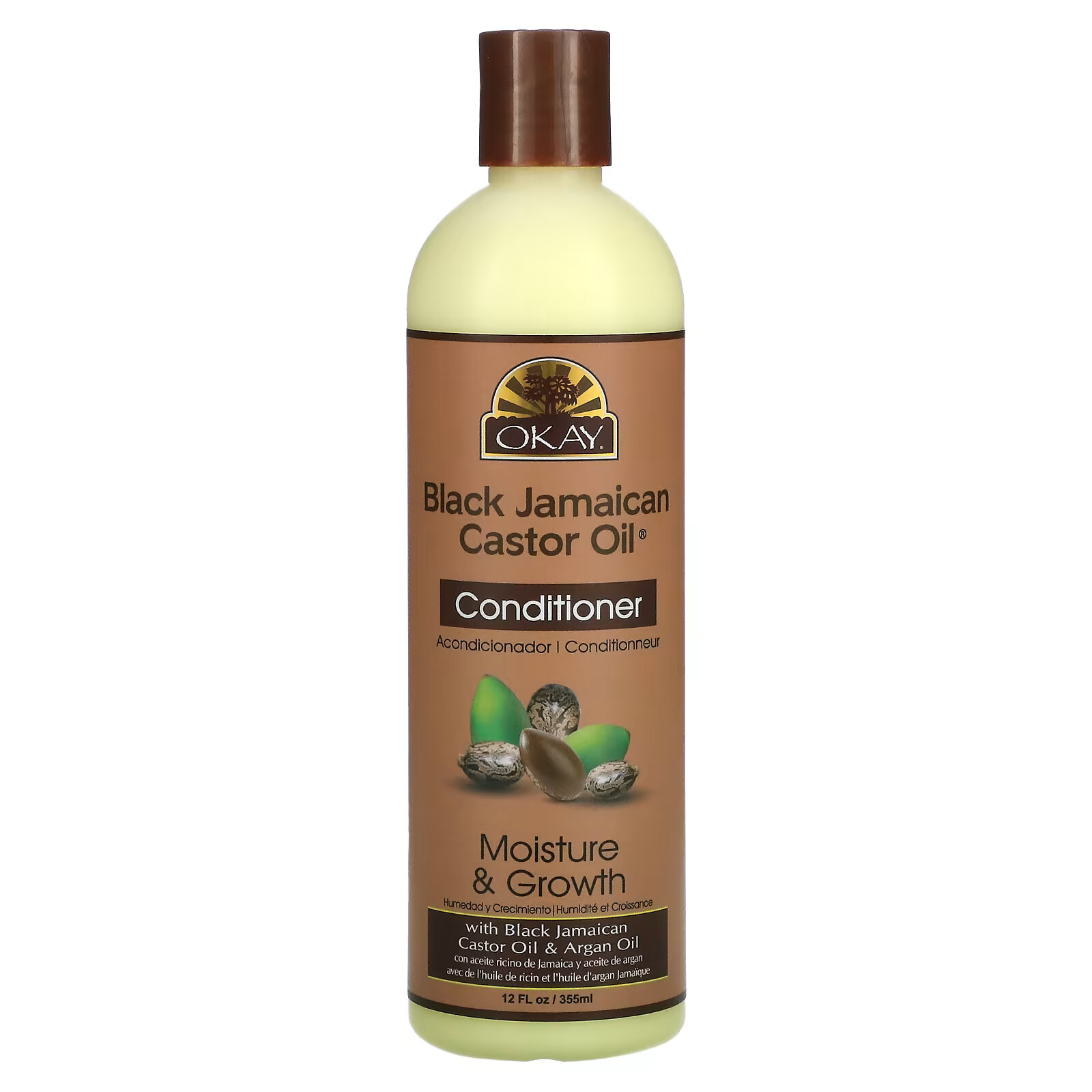 Okay Pure Naturals, Black Jamaican Castor Oil, черное ямайское касторовое масло, кондиционер, 355 мл (12 жидк. унций) - фото