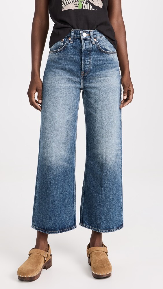 

Джинсы RE/DONE High Rise Wide Leg Crop