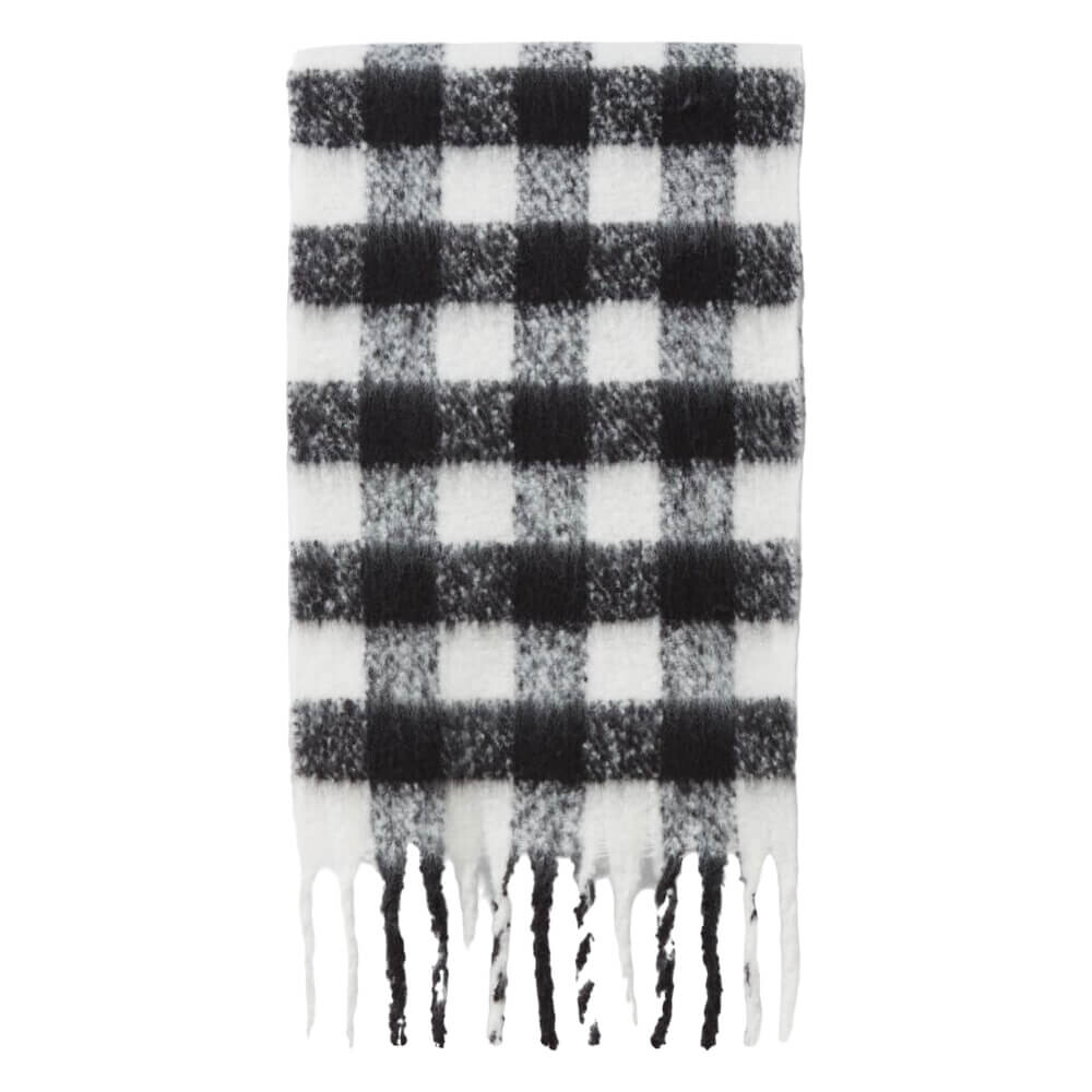 

Шарф Bershka Check, белый/черный