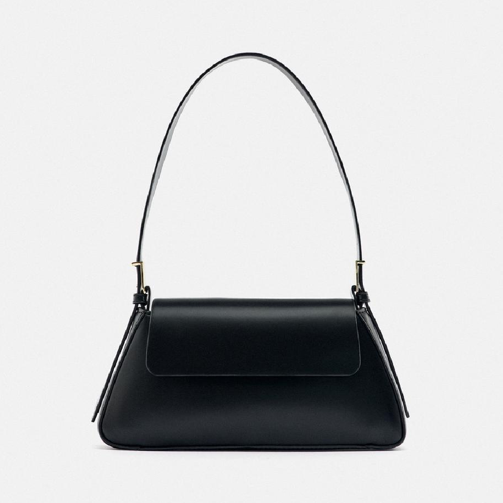 Сумка Zara Minimalist Shoulder With Flap, черный мини сумка zara knotted shoulder черный