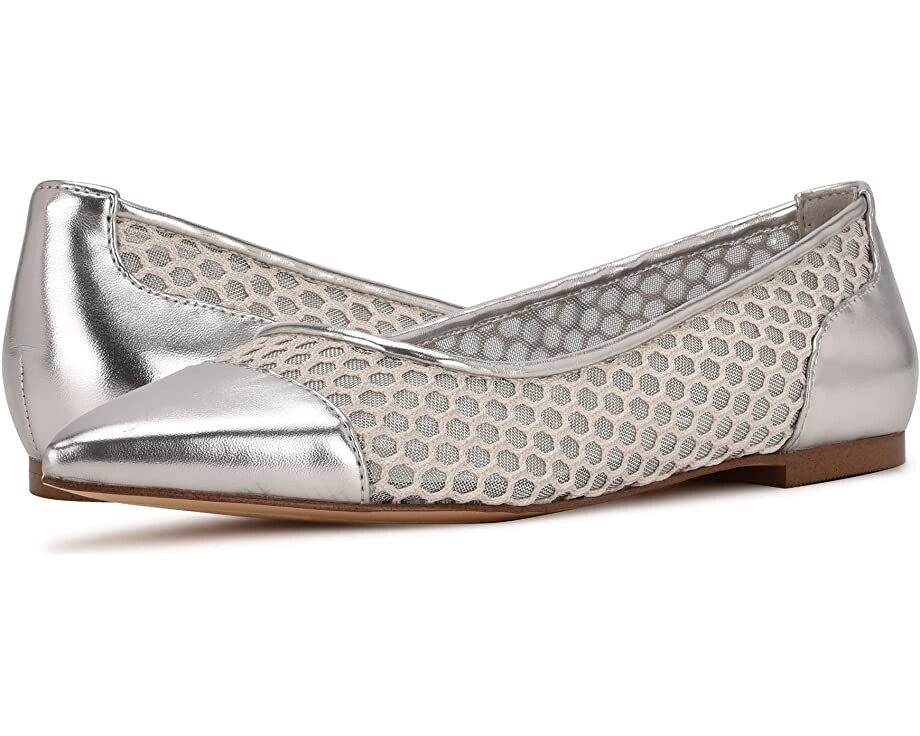 

Туфли на плоской подошве Brex P2 Nine West, серебряная сетка, Серый
