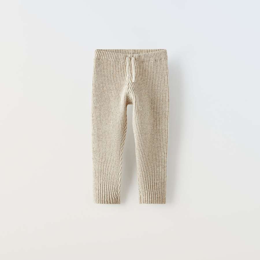 Леггинсы для девочки Zara Soft-touch Knit, светло-бежевый