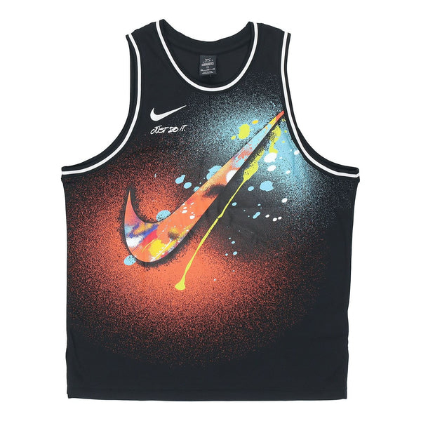 Майка Nike Men's 2021 Summer New Colorful Logo Top Sleeveless T-Multicolor, Черный sleeveless white tank top women 2021 summer clothes for women solid sexy cute female tanks camis cool loose ladies tops new