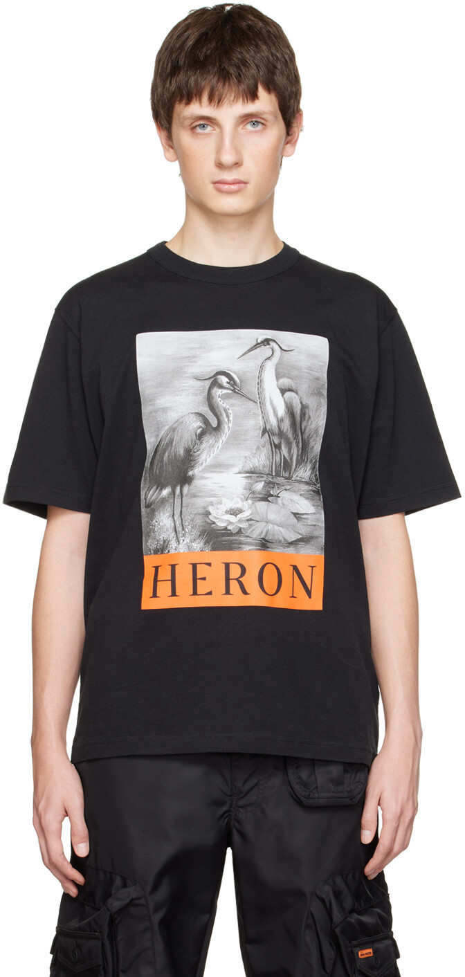 

Черная футболка с рисунком Heron Preston, Черный