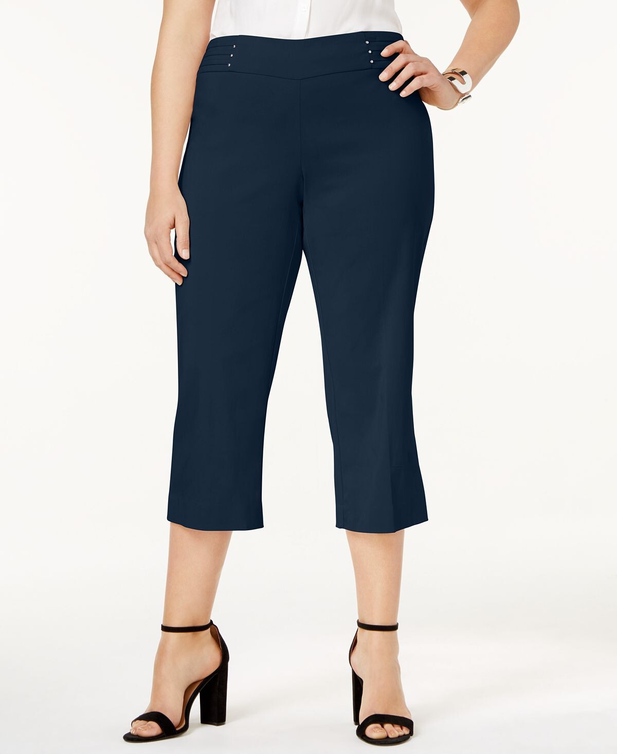 

Брюки-капри большого размера с контролем живота, созданные для macy's JM Collection, мульти