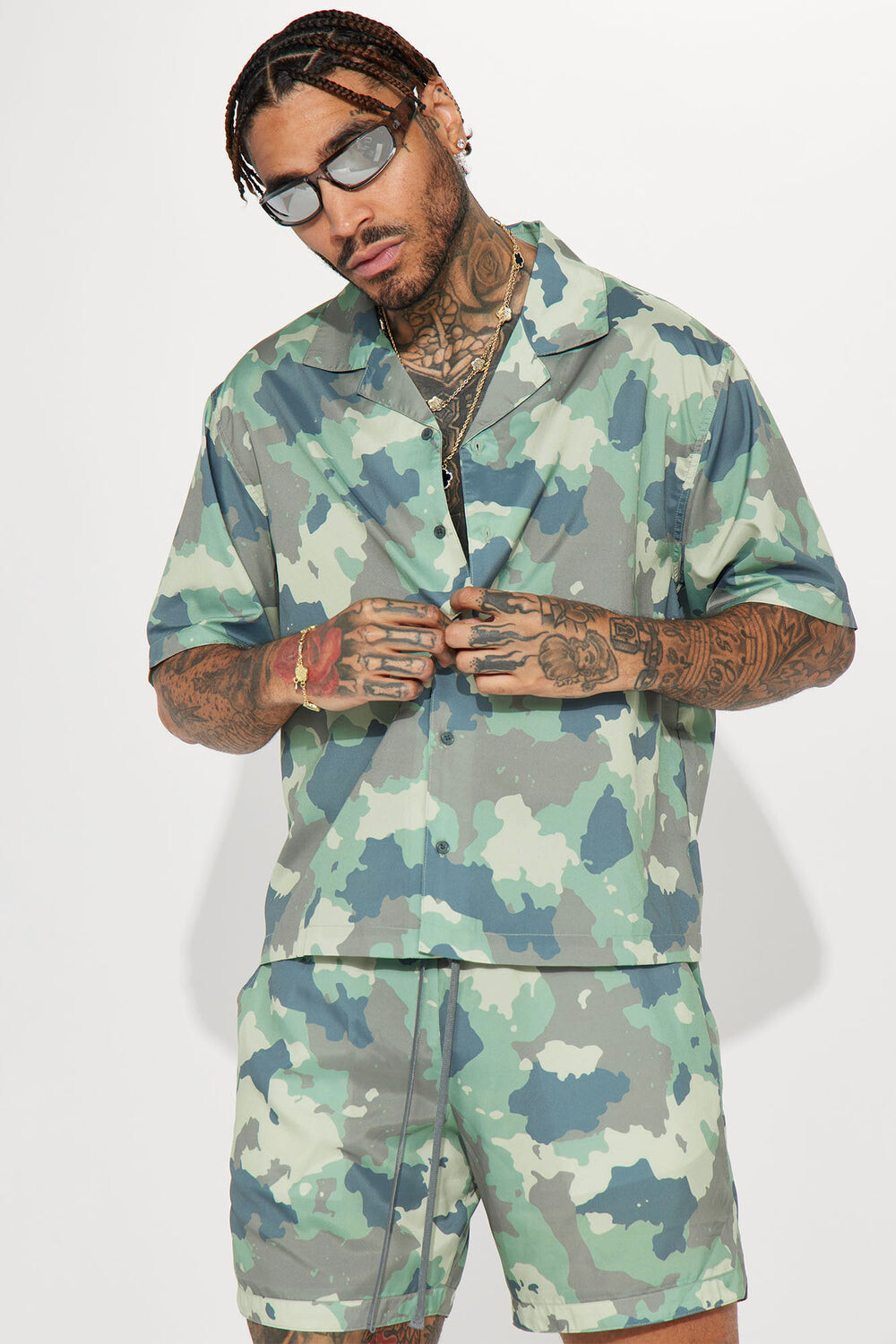 

Рубашка Fashion Nova ZDF01V310194, оливковый