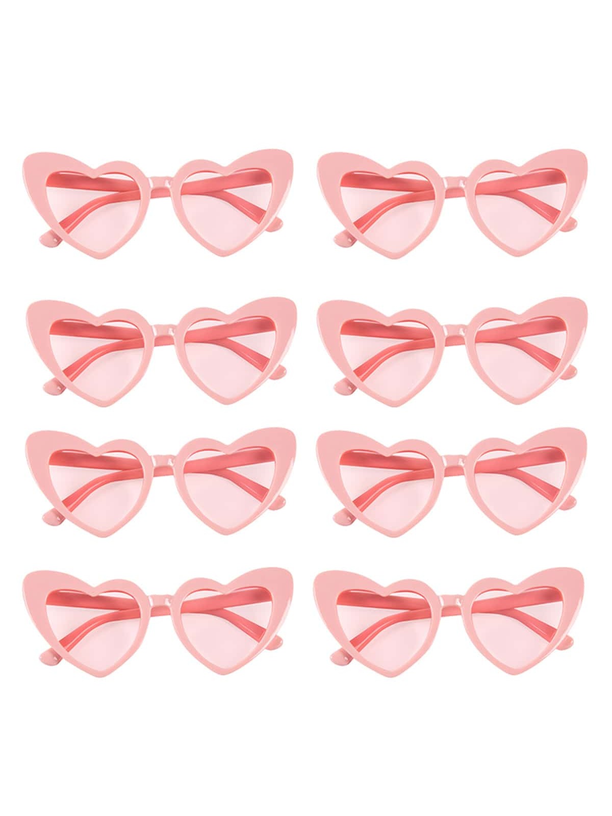 8 шт. свадебные розовые, розовый 1шт солнцезащитные очки унисекс в форме металлического сердца