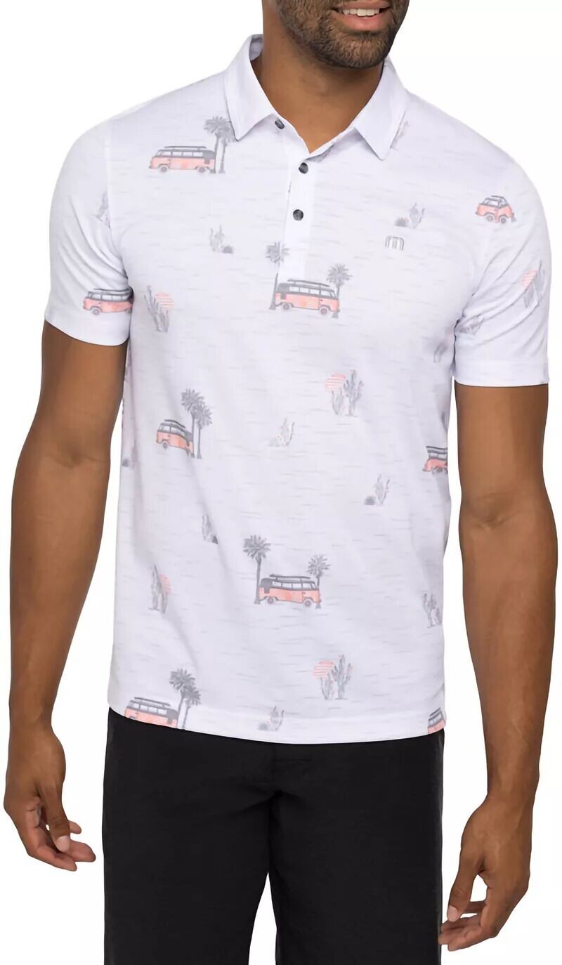 

Мужская футболка-поло для гольфа на четырех колесах TravisMathew, белый