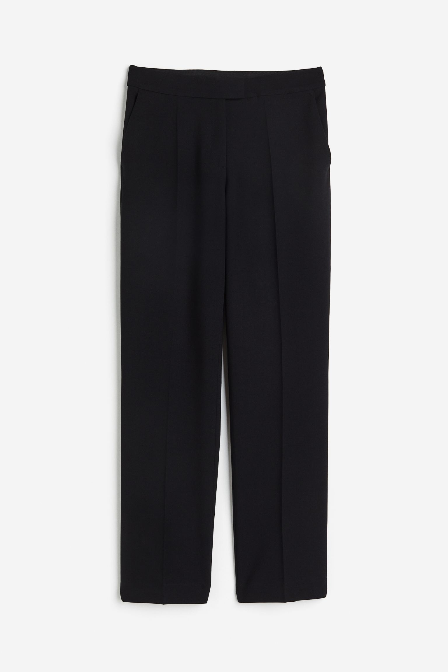 Брюки H&M Slim Satin, черный узкие брюки со складками спереди fransa curve stretch коричневый