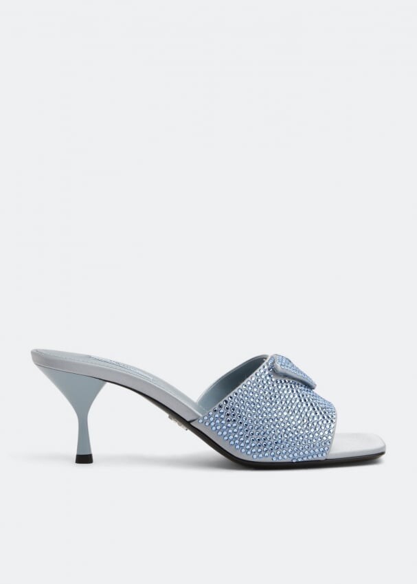 

Сандалии PRADA Satin crystal sandals, синий