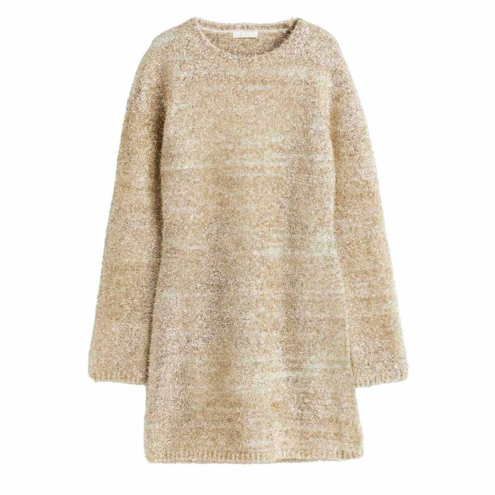 

Платье H&M Glittery Cut-out, бежевый