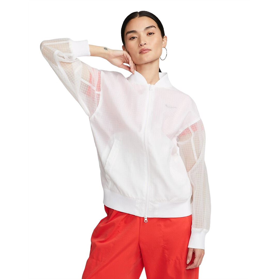 

Спортивная куртка Nike Sportswear Essentials Woven, белый/черный