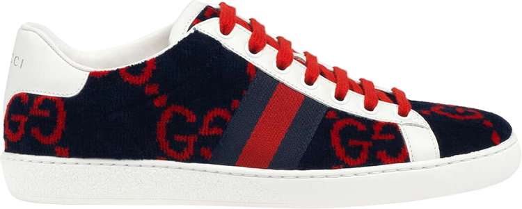 Кроссовки Gucci Wmns Ace GG Terry Cloth Blue Red, синий - фото