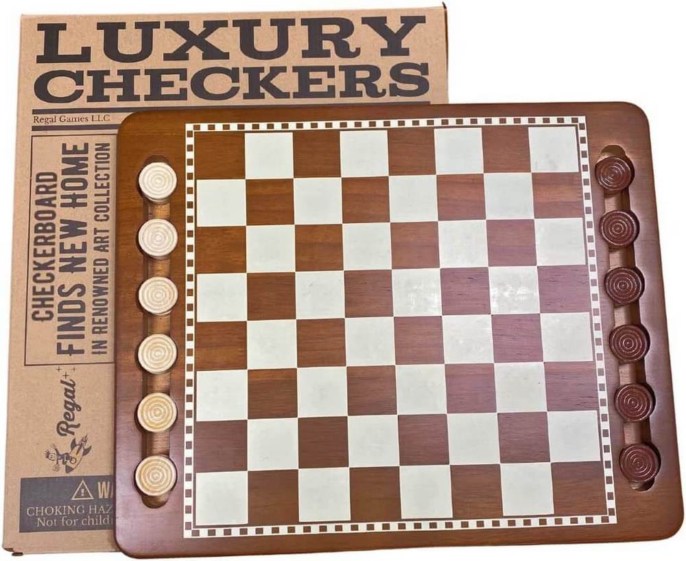 Настольная игра Regal Games Luxury Checkers backgammon pieces luxury board checkers chips set polyester coating marble pattern polished traditional english world games