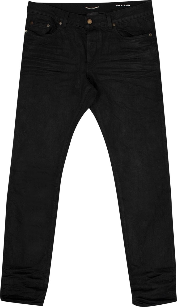 

Джинсы Saint Laurent Coated Slim Fit Jeans 'Black', черный