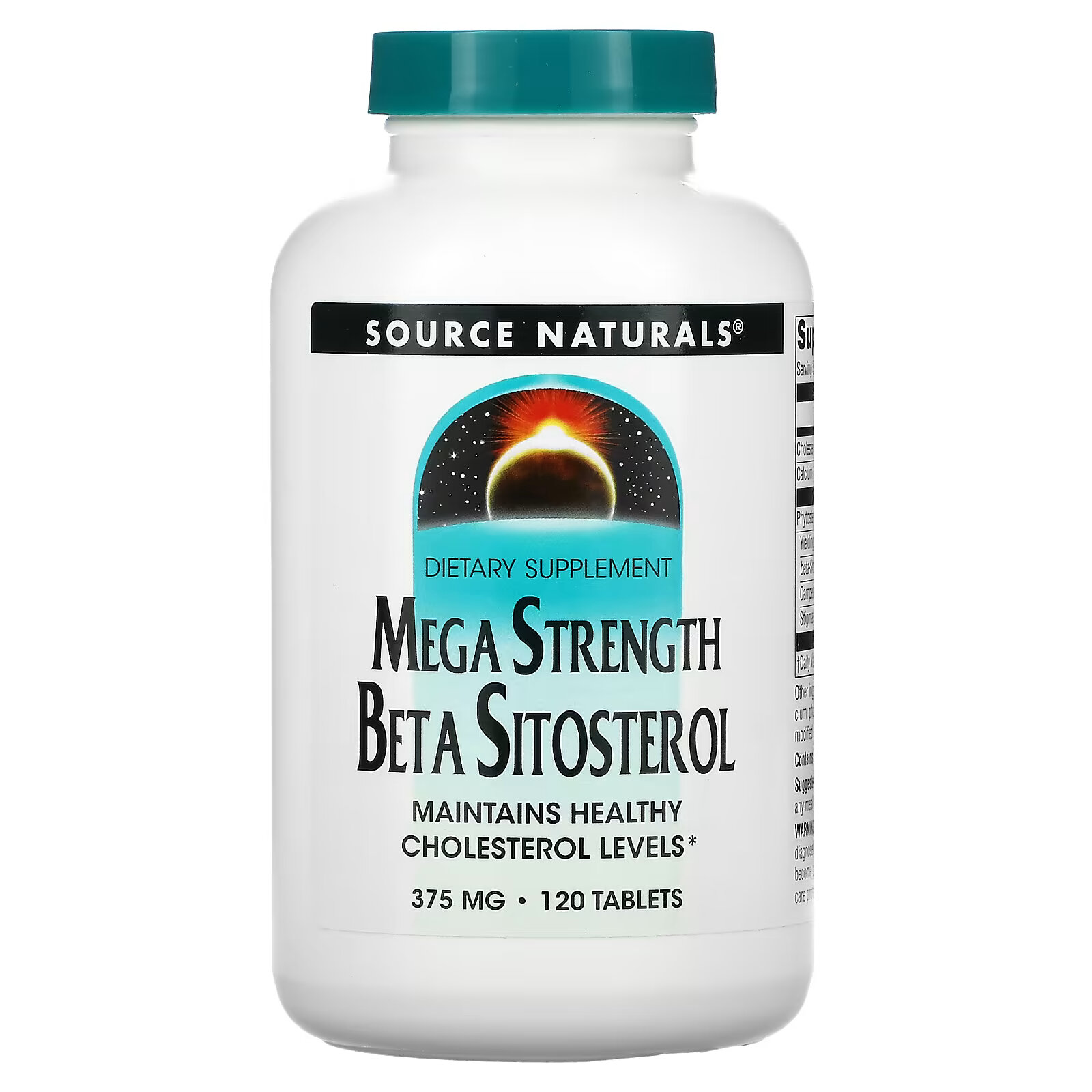 Source Naturals, бета-ситостерол усиленного действия, 375 мг, 120 таблеток source naturals мега сильный бета ситостерин 240 таблеток