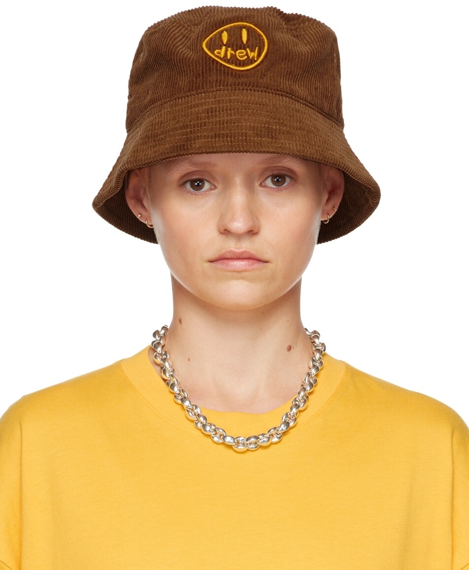 

Эксклюзивная коричневая панама SSENSE с талисманом drew house