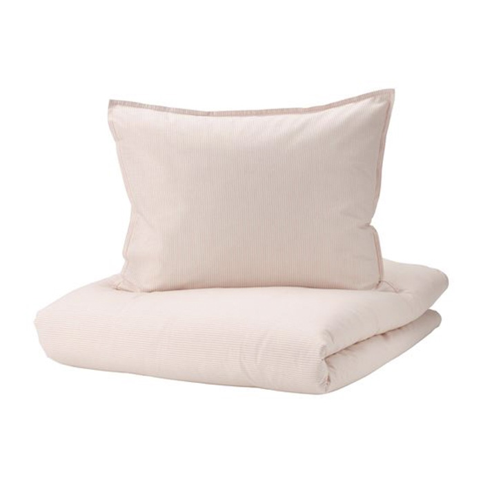 комплект постельного белья ikea nattslanda разноцветный Комплект постельного белья Ikea Bergpalm, светло-розовый