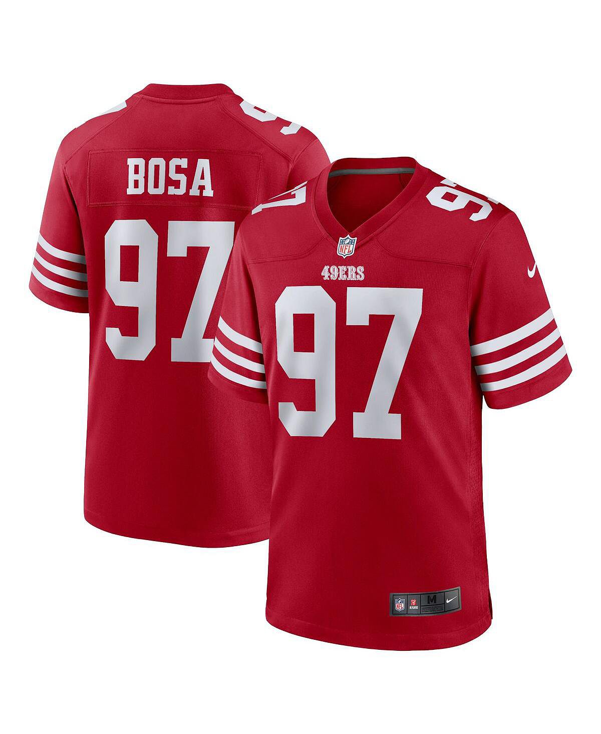 Мужская футболка nick bosa scarlet san francisco 49ers player game Nike