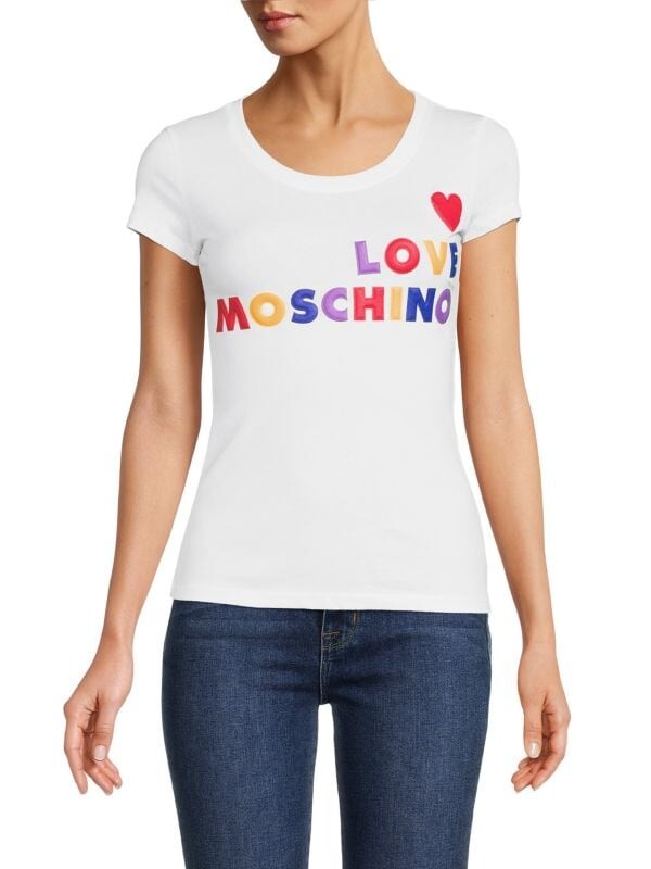 

Футболка Love Moschino с логотипом, optical white