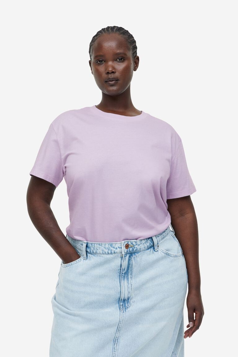 

Хлопковая футболка H&M, сирень