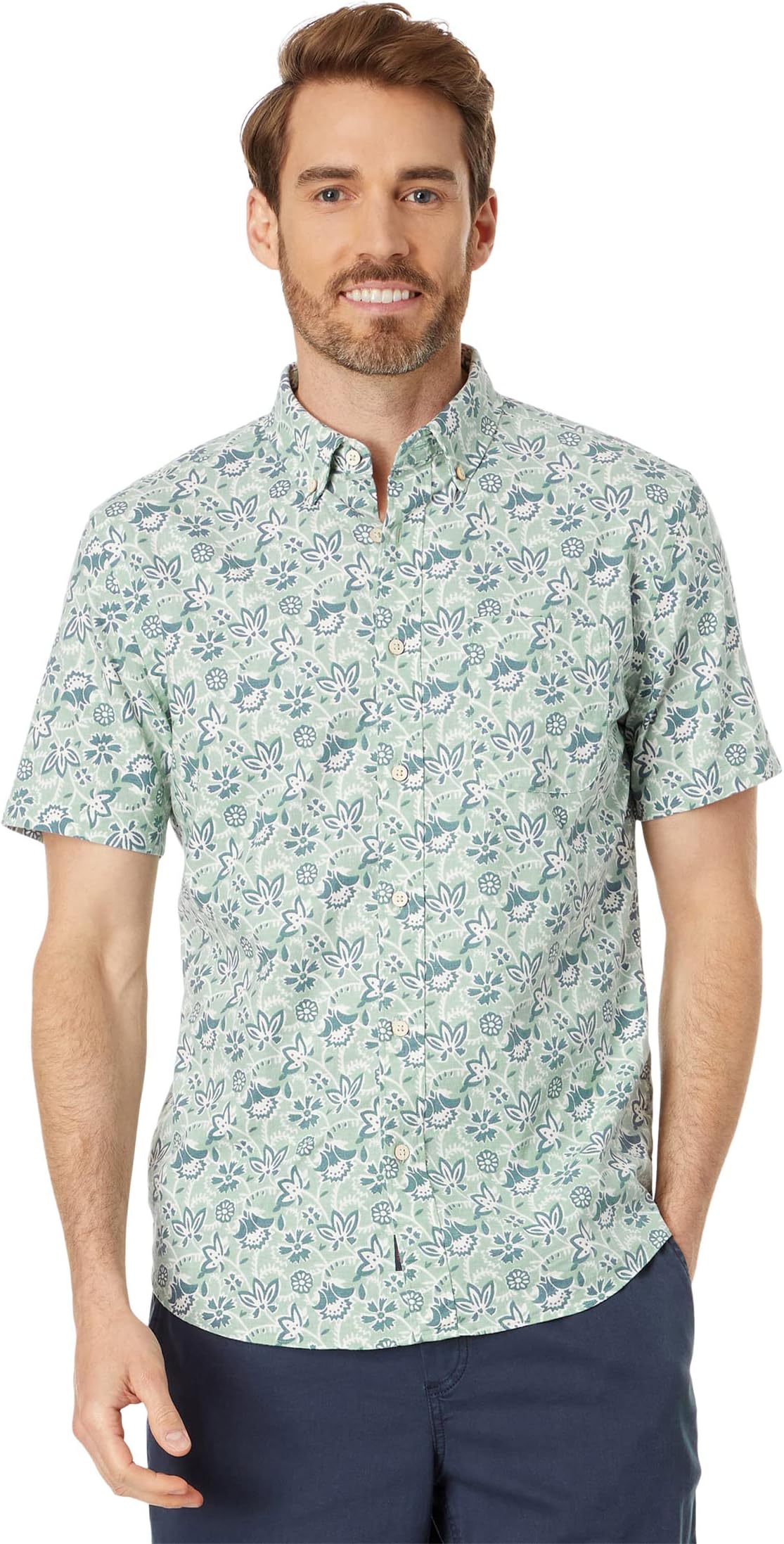 цена Рубашка с коротким рукавом Faherty, цвет Riptide Floral Batik