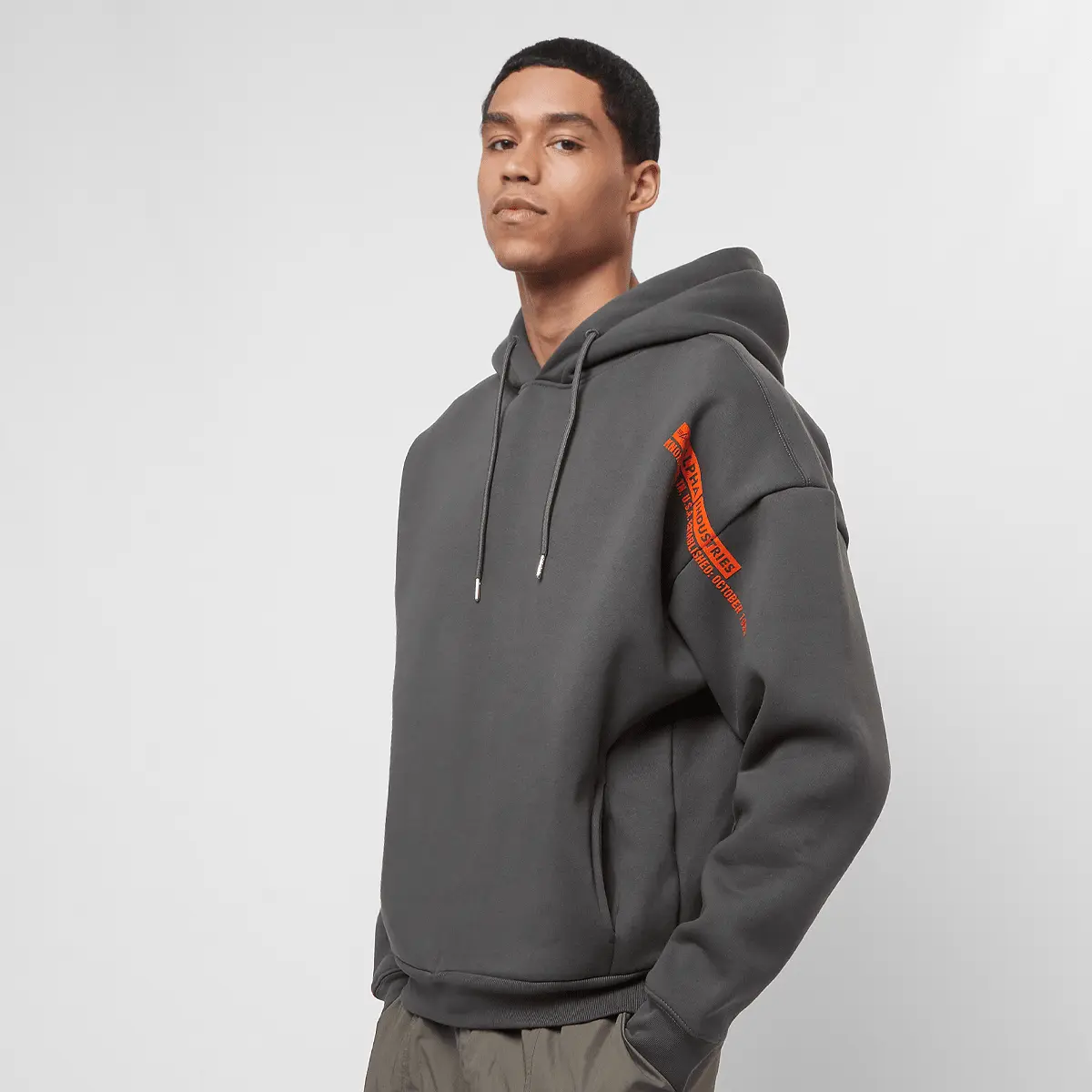

Толстовка Alpha Industries Flock Logo Hoody, серый/оранжевый