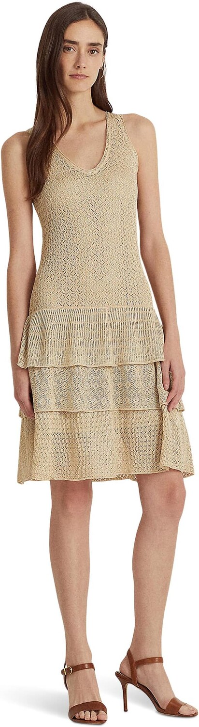 

Платье вязки «пуантелле» с заниженной талией LAUREN Ralph Lauren, цвет Dune Tan