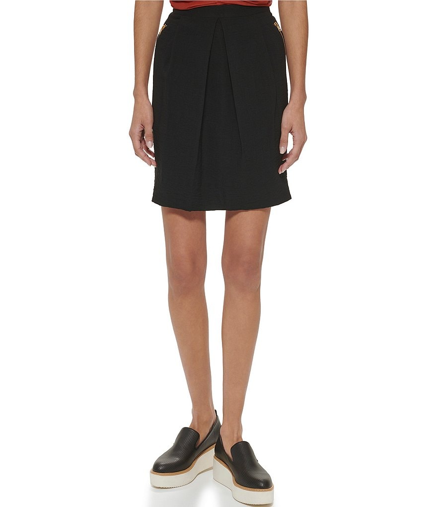 DKNY жатая юбка-карандаш со складками спереди, черный юбка жатая 52 размер