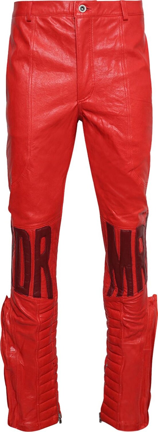 

Брюки Who Decides War MRDR Moto Leather Pant 'Crimson', красный
