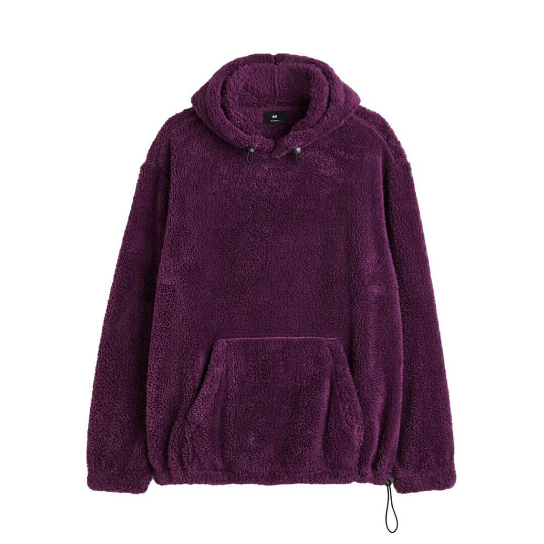 

Флисовая толстовка H&M Relaxed Fit Pile, темно-фиолетовый