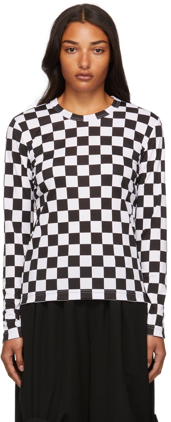 

Футболка с длинным рукавом в клетку из джерси Comme des Garçons