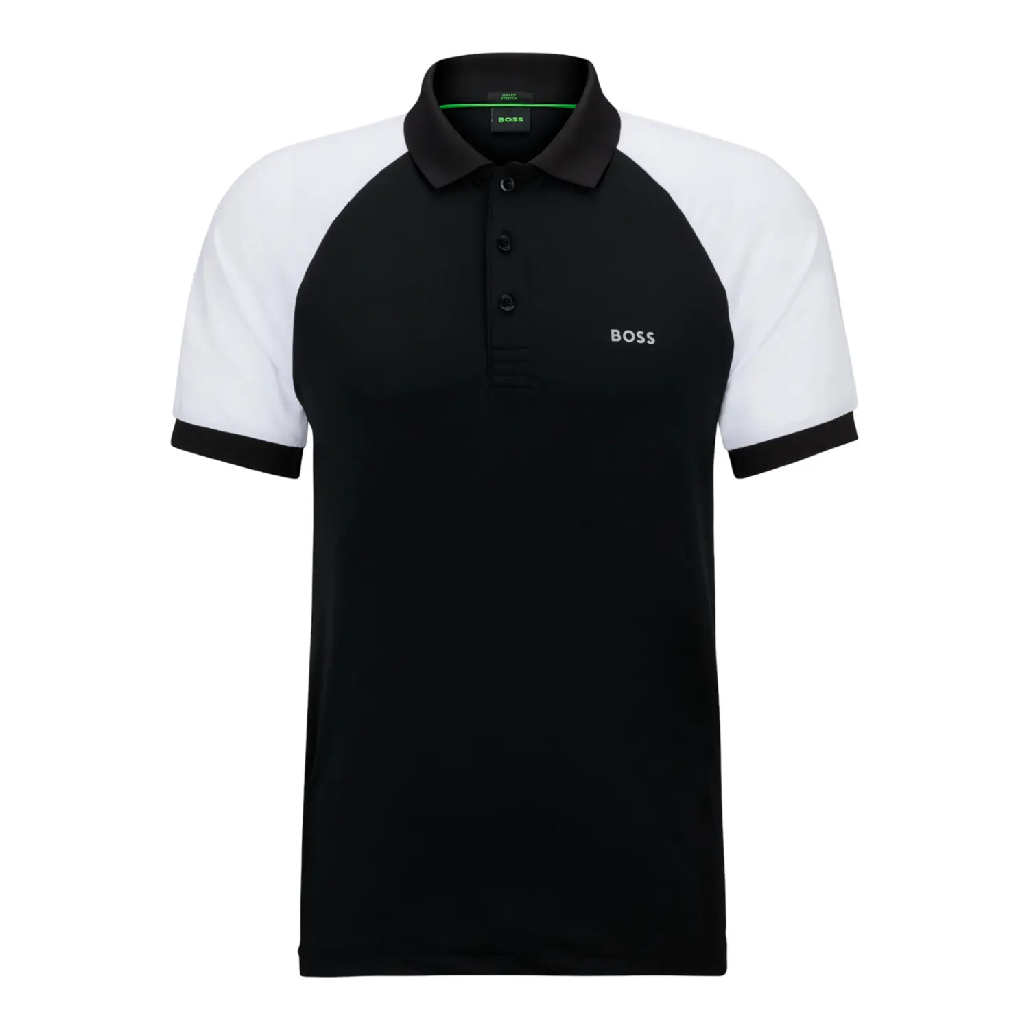 

Рубашка-поло Hugo Boss Performance-stretch Slim-fit With Color-blocking, черный-белый