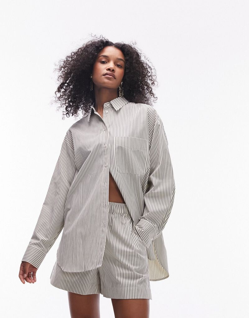 

Topshop – красочная полосатая рубашка, часть комплекта