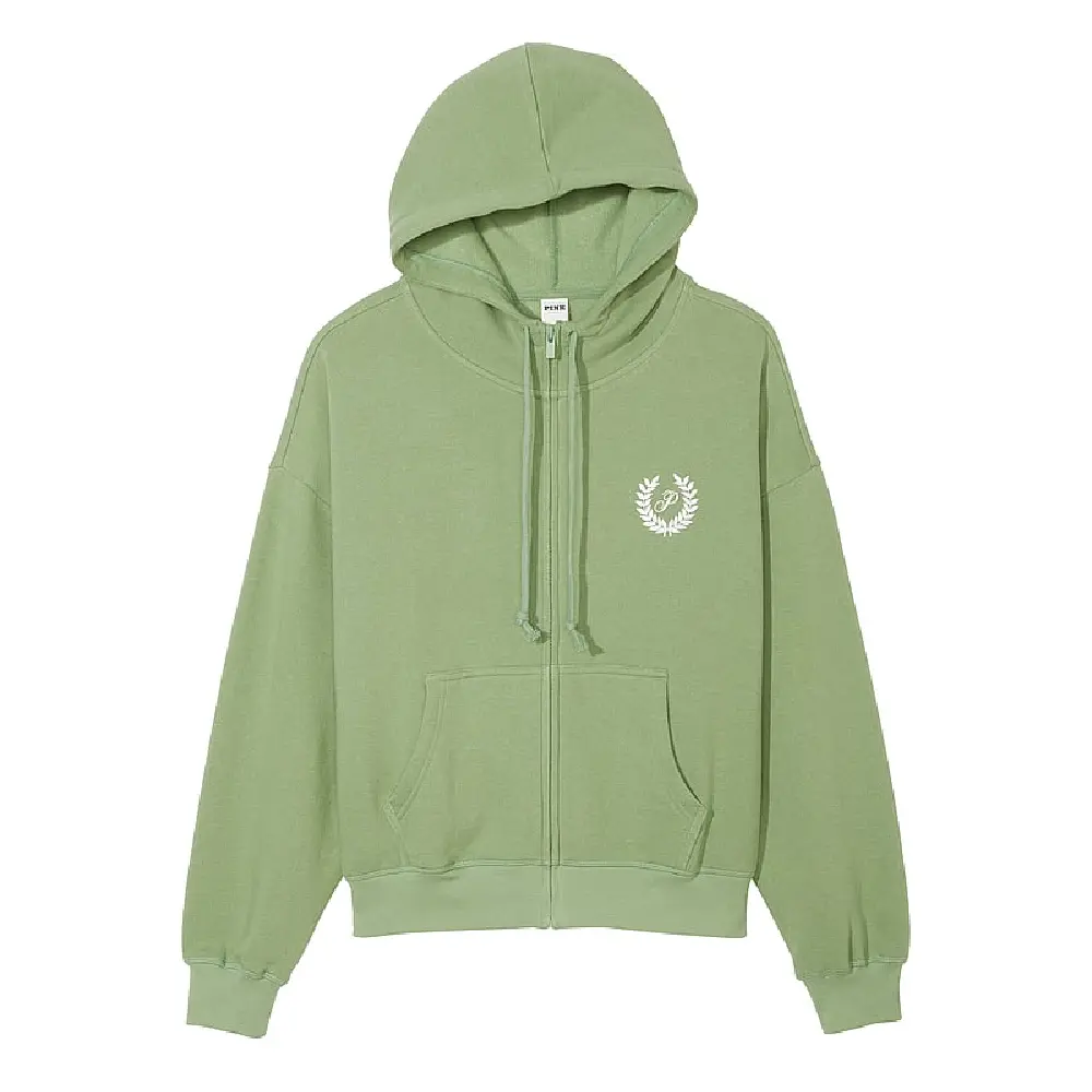 

Толстовка Victoria's Secret Pink Everyday Fleece Relaxed Full-zip, зеленый